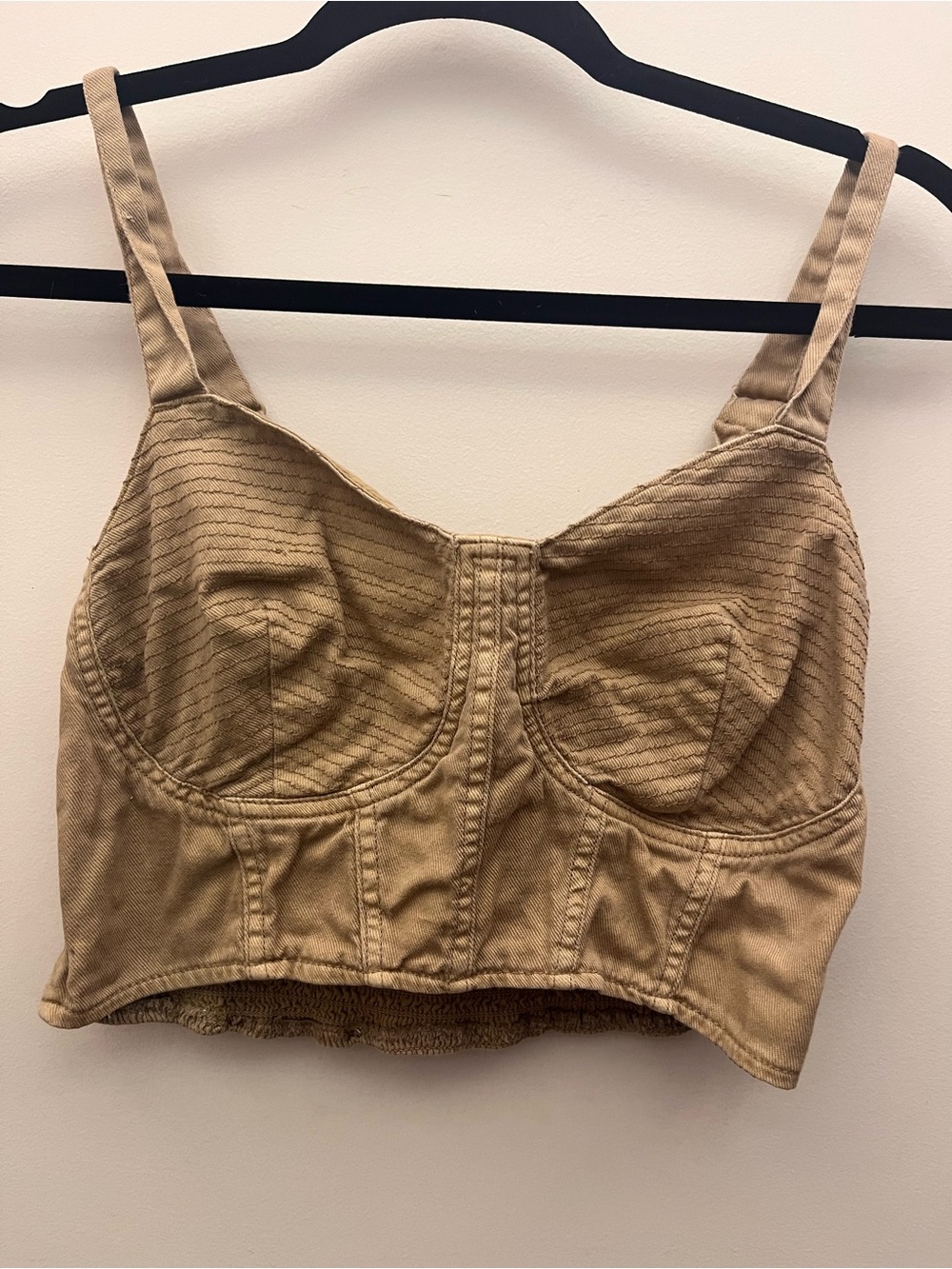 American Eagle Outfitters Tan Bustier Crop Top
